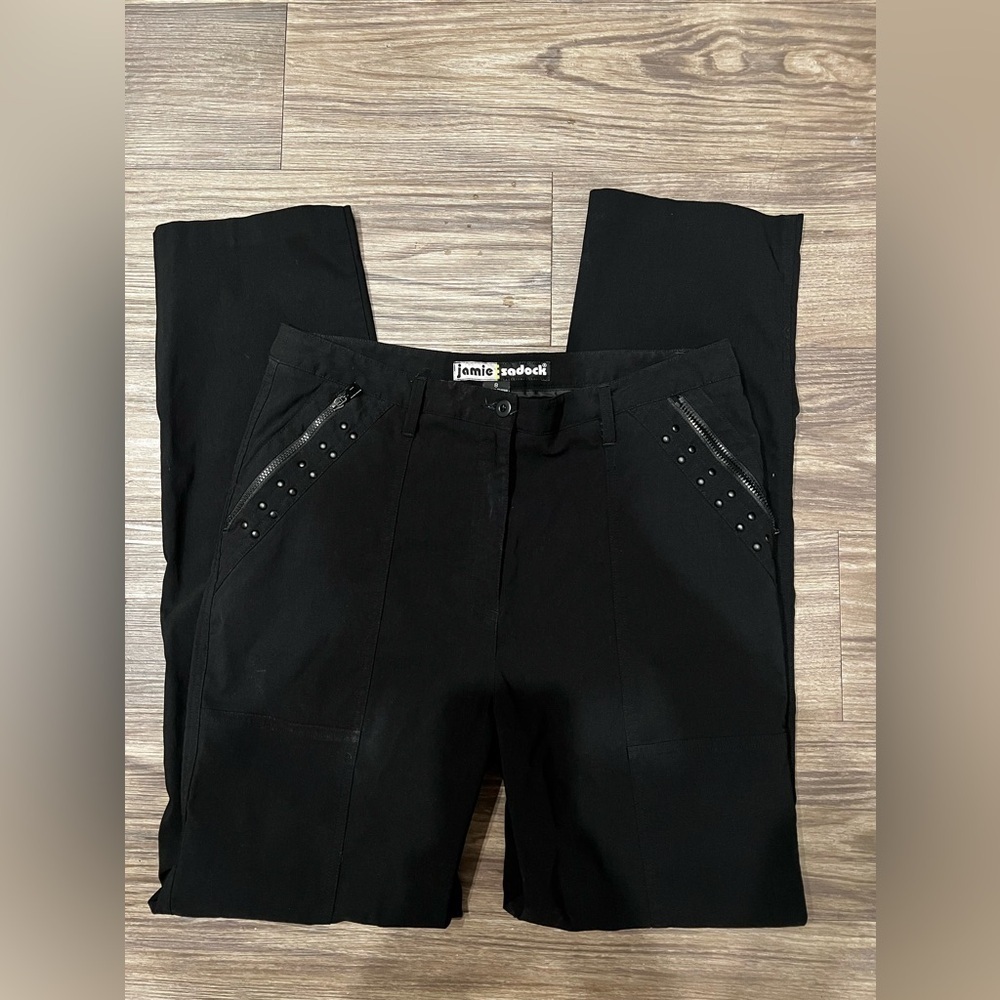 Jamie Sadock Tapered Golfathletic Pants Black Studs Sz8